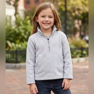 Old Navy Light Gray Sweater Fleece Quarter-Zip Tunic